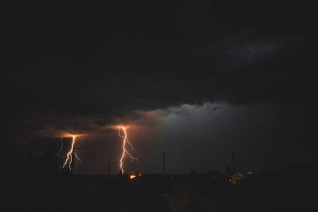 lightning, storm, danger